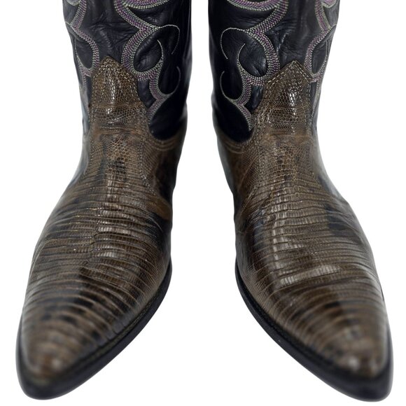 Vintage Nocona Mens Size 12D Lizard Teju Exotic Leather Cowboy Western Boots USA - Picture 10 of 14